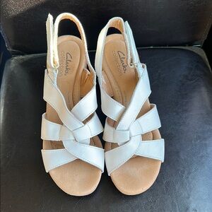 Clarks Women's White Sandals